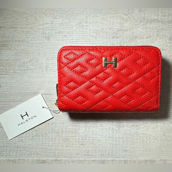 Red Halston Wallet - NWT - Picture 1 of 9